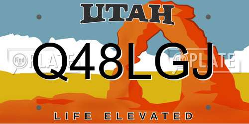 Q48LGJ Utah License Plate