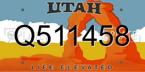 Q511458 Utah License Plate