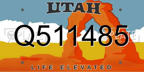 Q511485 Utah License Plate