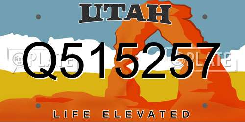 Q515257 Utah License Plate
