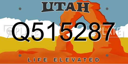 Q515287 Utah License Plate