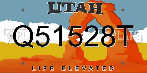 Q51528T Utah License Plate