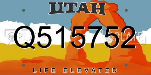 Q515752 Utah License Plate