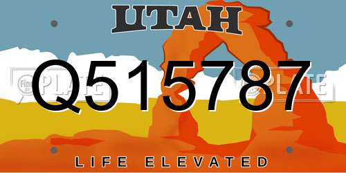 Q515787 Utah License Plate