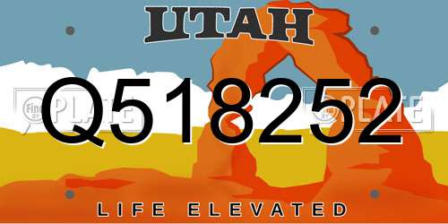 Q518252 Utah License Plate
