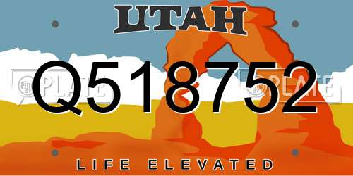 Q518752 Utah License Plate
