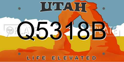 Q5318B Utah License Plate