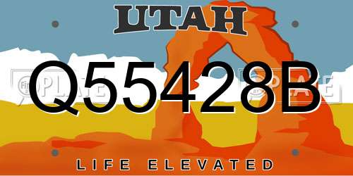Q55428B Utah License Plate