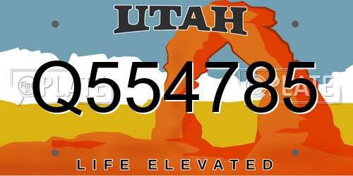 Q554785 Utah License Plate