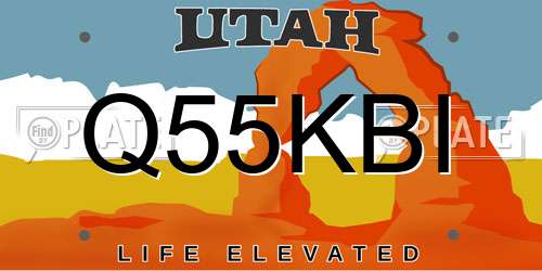 Q55KBI Utah License Plate