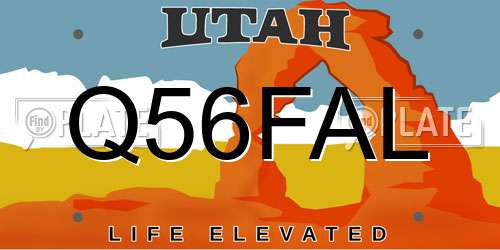 Q56FAL Utah License Plate