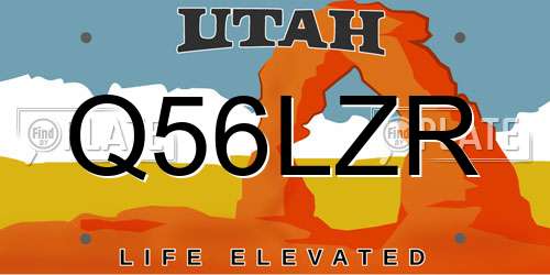 Q56LZR Utah License Plate