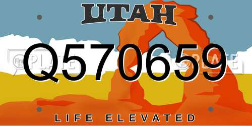 Q570659 Utah License Plate