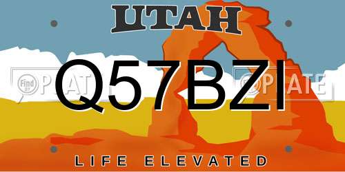 Q57BZI Utah License Plate