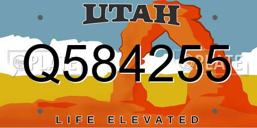Q584255 Utah License Plate