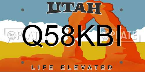 Q58KBI Utah License Plate