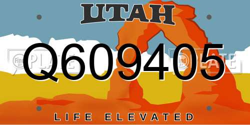 Q609405 Utah License Plate