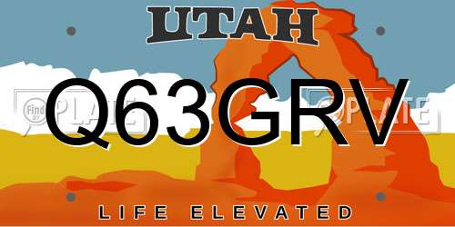 Q63GRV Utah License Plate