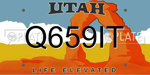 Q659IT Utah License Plate