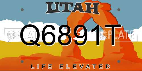 Q6891T Utah License Plate