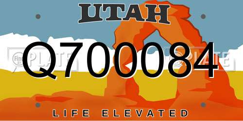 Q700084 Utah License Plate