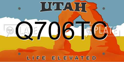 Q706TC Utah License Plate