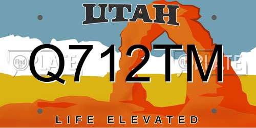 Q712TM Utah License Plate