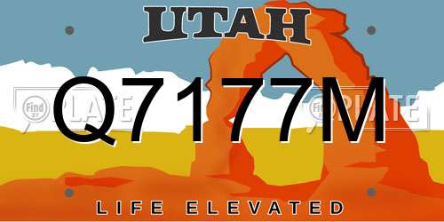 Q7177M Utah License Plate