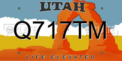 Q717TM Utah License Plate