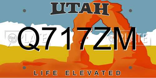 Q717ZM Utah License Plate