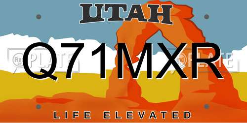 Q71MXR Utah License Plate