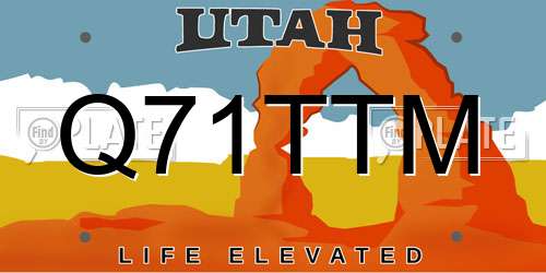 Q71TTM Utah License Plate
