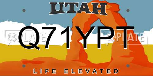Q71YPT Utah License Plate