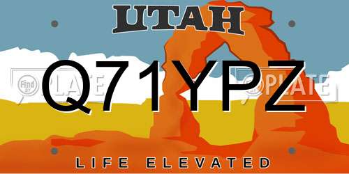 Q71YPZ Utah License Plate