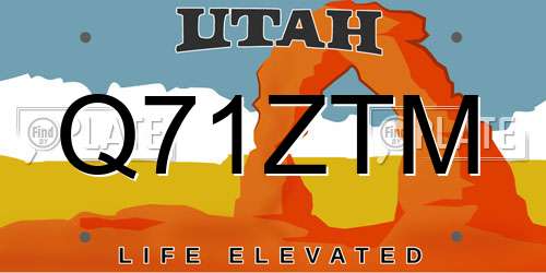 Q71ZTM Utah License Plate