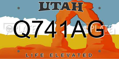 Q741AG Utah License Plate