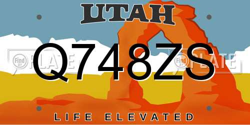 Q748ZS Utah License Plate