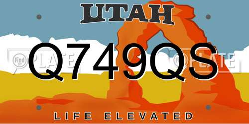Q749QS Utah License Plate