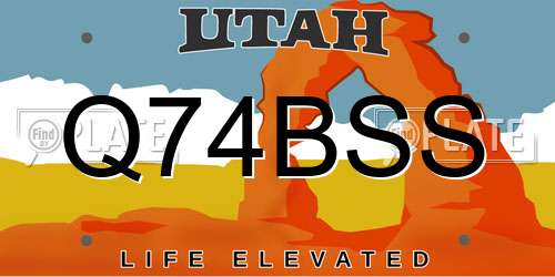 Q74BSS Utah License Plate