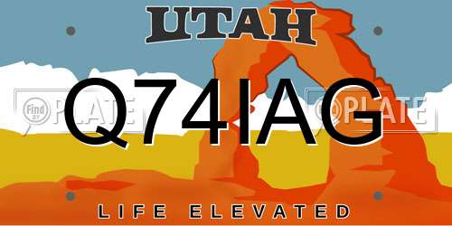 Q74IAG Utah License Plate