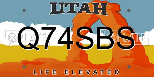 Q74SBS Utah License Plate