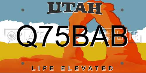 Q75BAB Utah License Plate