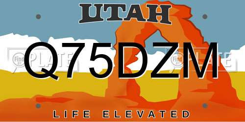 Q75DZM Utah License Plate