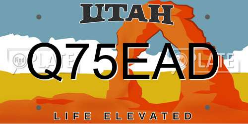 Q75EAD Utah License Plate