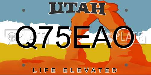 Q75EAO Utah License Plate