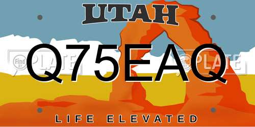 Q75EAQ Utah License Plate