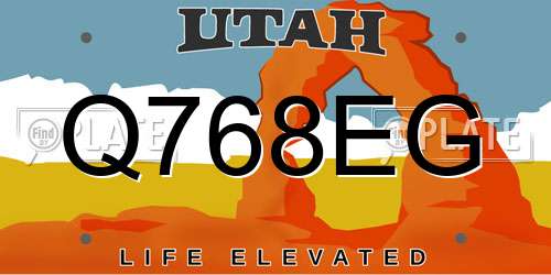 Q768EG Utah License Plate