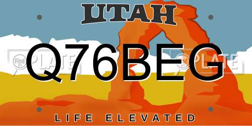 Q76BEG Utah License Plate