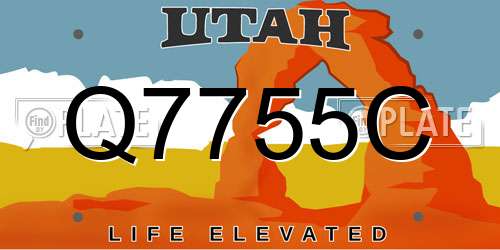 Q7755C Utah License Plate