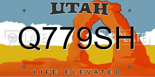 Q779SH Utah License Plate